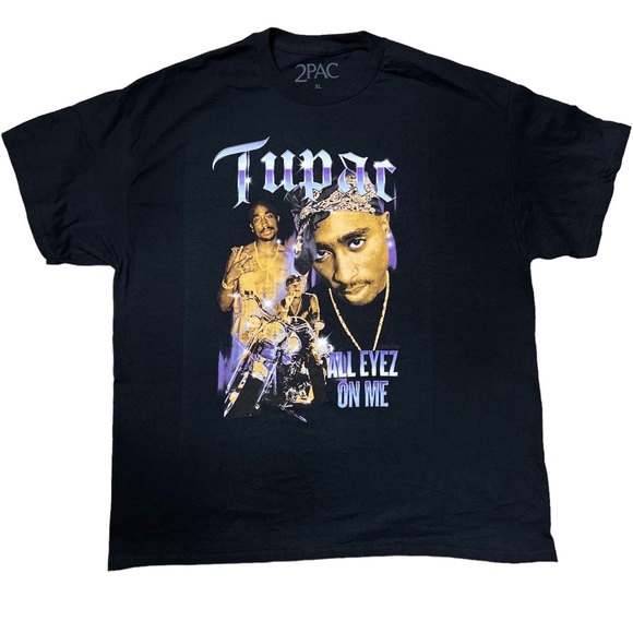 Tupac All Eyez On Me Short Sleeve Graphic T-Shirt in Black Unisex Sz XL - Picture 1 of 5